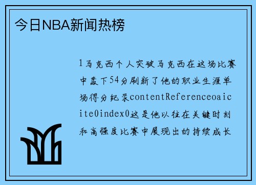 今日NBA新闻热榜